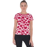 Hearts Valentine Pattern Seamless Short Sleeve Sports Top 