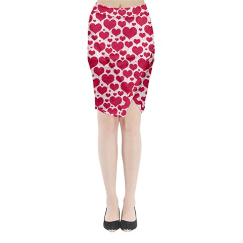 Hearts Valentine Pattern Seamless Midi Wrap Pencil Skirt from ArtsNow.com