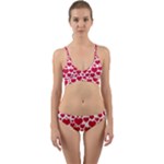 Hearts Valentine Pattern Seamless Wrap Around Bikini Set