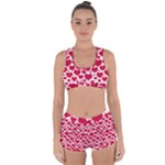 Hearts Valentine Pattern Seamless Racerback Boyleg Bikini Set