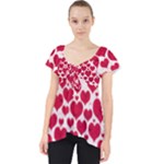 Hearts Valentine Pattern Seamless Lace Front Dolly Top