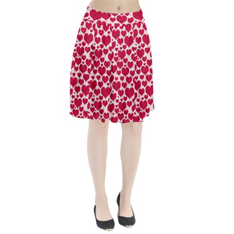 Hearts Valentine Pattern Seamless Pleated Skirt from ArtsNow.com