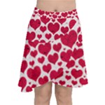 Hearts Valentine Pattern Seamless Chiffon Wrap Front Skirt