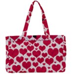 Hearts Valentine Pattern Seamless Canvas Work Bag