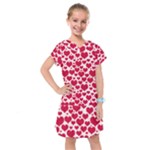 Hearts Valentine Pattern Seamless Kids  Drop Waist Dress