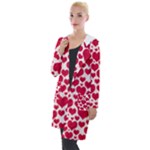 Hearts Valentine Pattern Seamless Hooded Pocket Cardigan