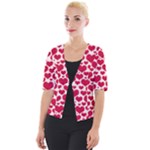 Hearts Valentine Pattern Seamless Cropped Button Cardigan