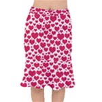 Hearts Valentine Pattern Seamless Short Mermaid Skirt