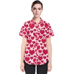 Hearts Valentine Pattern Seamless Women s Short Sleeve Shirt