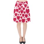 Hearts Valentine Pattern Seamless Velvet High Waist Skirt