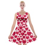 Hearts Valentine Pattern Seamless Velvet Skater Dress