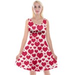 Hearts Valentine Pattern Seamless Reversible Velvet Sleeveless Dress