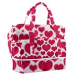 Hearts Valentine Pattern Seamless Sports Shoulder Bag with Shoes Compartment