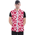 Hearts Valentine Pattern Seamless Men s Puffer Vest