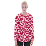 Hearts Valentine Pattern Seamless Womens Long Sleeve Shirt