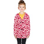 Hearts Valentine Pattern Seamless Kids  Double Breasted Button Coat