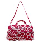 Hearts Valentine Pattern Seamless Sports Gym Duffle Bag with Shoe Compartment