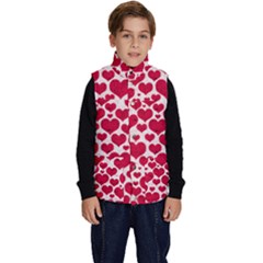 Hearts Valentine Pattern Seamless Kid s Button Up Puffer Vest from ArtsNow.com