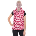 Hearts Valentine Pattern Seamless Women s Button Up Vest