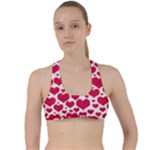 Hearts Valentine Pattern Seamless Criss Cross Racerback Sports Bra