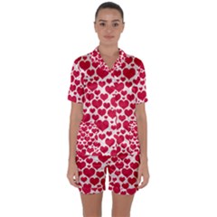 Satin Short Sleeve Pajamas Set 