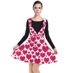 Hearts Valentine Pattern Seamless Plunge Pinafore Dress