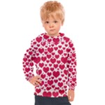 Hearts Valentine Pattern Seamless Kids  Hooded Pullover