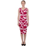 Hearts Valentine Pattern Seamless Sleeveless Pencil Dress