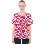 Hearts Valentine Pattern Seamless V-Neck Dolman Drape Top