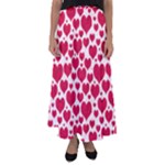 Hearts Valentine Pattern Seamless Flared Maxi Skirt