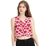 Hearts Valentine Pattern Seamless V-Neck Cropped Tank Top