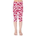 Hearts Valentine Pattern Seamless Kids  Capri Leggings 