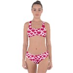 Hearts Valentine Pattern Seamless Criss Cross Bikini Set