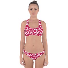 Hearts Valentine Pattern Seamless Cross Back Hipster Bikini Set from ArtsNow.com