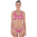 Hearts Valentine Pattern Seamless Cross Back Hipster Bikini Set