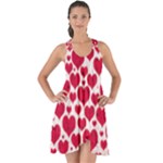 Hearts Valentine Pattern Seamless Show Some Back Chiffon Dress