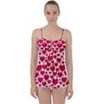 Hearts Valentine Pattern Seamless Babydoll Tankini Top