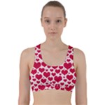 Hearts Valentine Pattern Seamless Back Weave Sports Bra