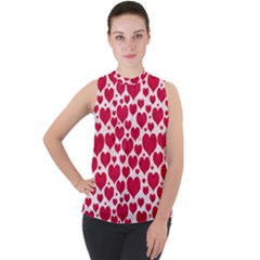 Mock Neck Chiffon Sleeveless Top 