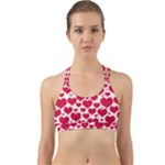 Hearts Valentine Pattern Seamless Back Web Sports Bra