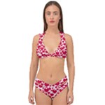 Hearts Valentine Pattern Seamless Double Strap Halter Bikini Set