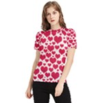 Hearts Valentine Pattern Seamless Women s Short Sleeve Rash Guard