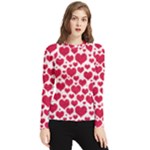 Hearts Valentine Pattern Seamless Women s Long Sleeve Rash Guard