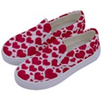 Hearts Valentine Pattern Seamless Kids  Canvas Slip Ons