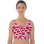 Hearts Valentine Pattern Seamless Velvet Crop Top