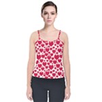 Hearts Valentine Pattern Seamless Velvet Spaghetti Strap Top