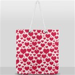 Hearts Valentine Pattern Seamless Full Print Rope Handle Tote (Large)