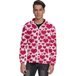 Hearts Valentine Pattern Seamless Men s High Neck Windbreaker