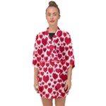 Hearts Valentine Pattern Seamless Half Sleeve Chiffon Kimono