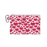 Hearts Valentine Pattern Seamless Canvas Cosmetic Bag (Small)